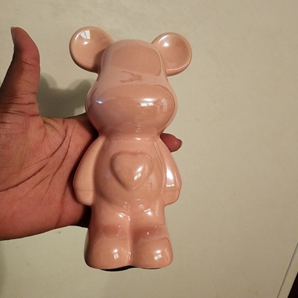 Pink Ceramic Bear Figurine Decor Unbranded - Picture 1 of 8
